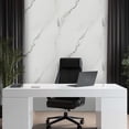 thumbnail image 4 of Dundee Deco Peel and Stick Faux Marble Wallpaper Roll, 24" x 9', White, Dark Grey Veins, 4 of 8