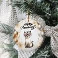 thumbnail image 3 of Happy Anniversary Siamese Celebrates Wedding Love Family Party Ceramic Round Ornament Cat Lover Kitten Owner Gifts Home Tree Decor - 01015, 3 of 5