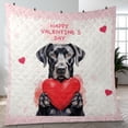 thumbnail image 4 of Happy Valentine's Day Great Dane Brings Love Heart Quilt Blanket Danes Dog Lover Gifts Cozy Comforter Throw Blanket - 02028, 4 of 5