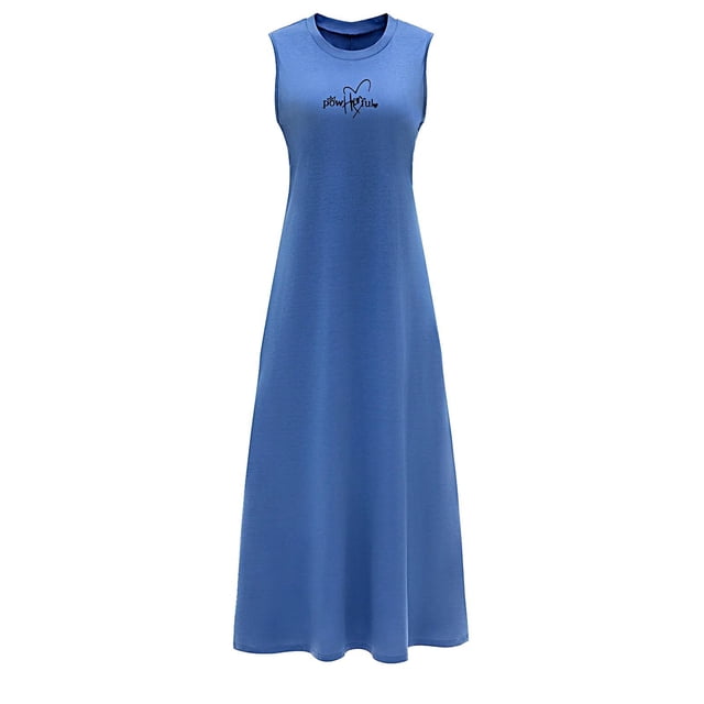 Vestido largo de verano para mujer, vestido largo de verano, ajuste regular, para vacaciones L
