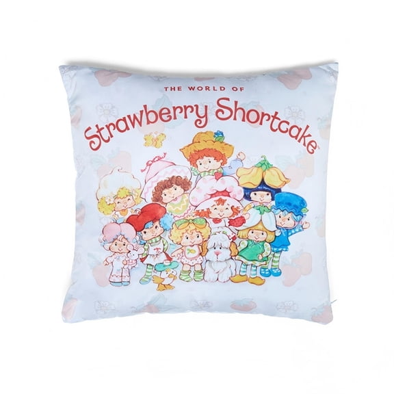 [Officially Licensed] Strawberry Shortcake Pillow Cover Square Pillowcase Cover 18 x 18 in for Couch Bedroom Decor