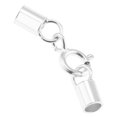thumbnail image 1 of kusrkot 4x925 Fermoir Kumihimo en Tube Sterling Embouts Bijoux DIY Trouvailles 2,5mm 4 Pcs, 1 of 9