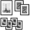 thumbnail image 1 of SONGMICS Juego de Marcos de Fotos de 7 Piezas, Uno de 28 x 36 cm, Dos de 20 x 25 cm, Cuatro de 15 x 20 cm, Negro, 1 of 5