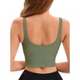 thumbnail image 3 of INSPIRE CHIC Women's Sports Bra Workout Fitness Longline Wireless Padded Yoga Tank Tops with Medium Support L Green, 3 of 4