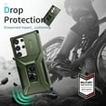thumbnail image 5 of ELEHOLD for Samsung Galaxy S24 Plus Case with Slide Camera Lens Protector Cover 360° Rotation Metal Ring Kickstand Impact-Resistant Shockproof Support Magnetic Car Mount Rugged Case - Darkgreen, 5 of 8