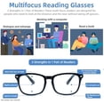 thumbnail image 4 of 3 Pack Progressive Multifocus Reading Glasses for Women Men Multifocal Readers PC Frame Fixed Hinge Eyewear, +2.50, 4 of 5
