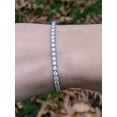 thumbnail image 5 of 18k White Gold Plated Tennis Bracelet 4MM with Round Moissanite (Sterling Silver, Size 6.5", 10 CT DEW), 5 of 9