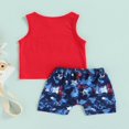 thumbnail image 3 of CNKOO Infant Toddler Baby Boys Independence Day Outfits Letters Print Tank Tops+Short Pants Summer 2Pcs Sets Red 18-24 Months, 3 of 6