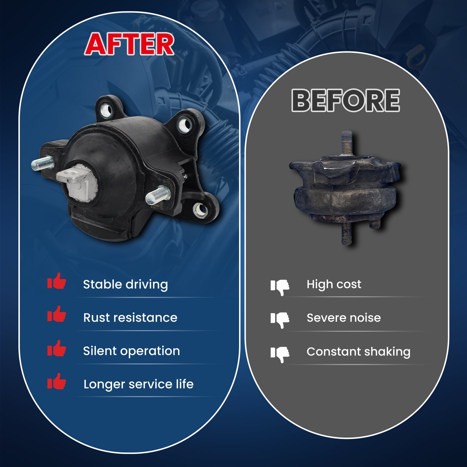 MOCA AUTOPARTS Engine Motor and Transmission Mount Kit Fit for 2008-2012 Honda Accord 2.4L & 2009-2013 Acura TSX 2.4L