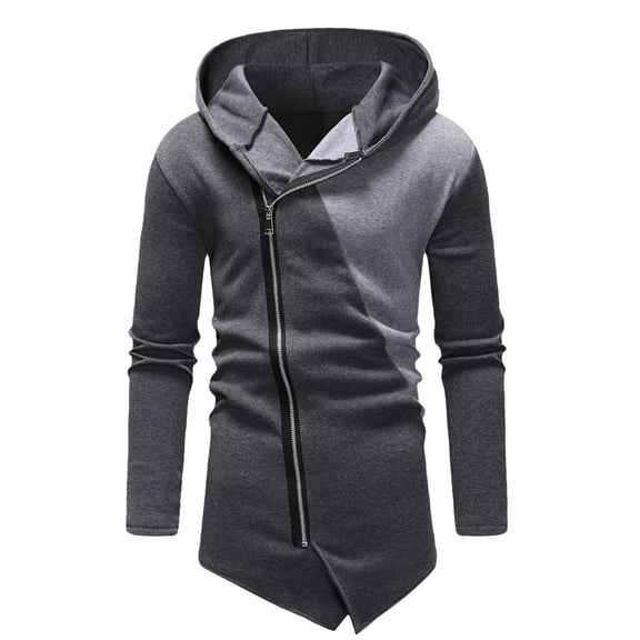 Men's Lightweight Jacket Winter Warm Zippered Hooded Outerwear Soft Comfortable Windproof Casual Coat
