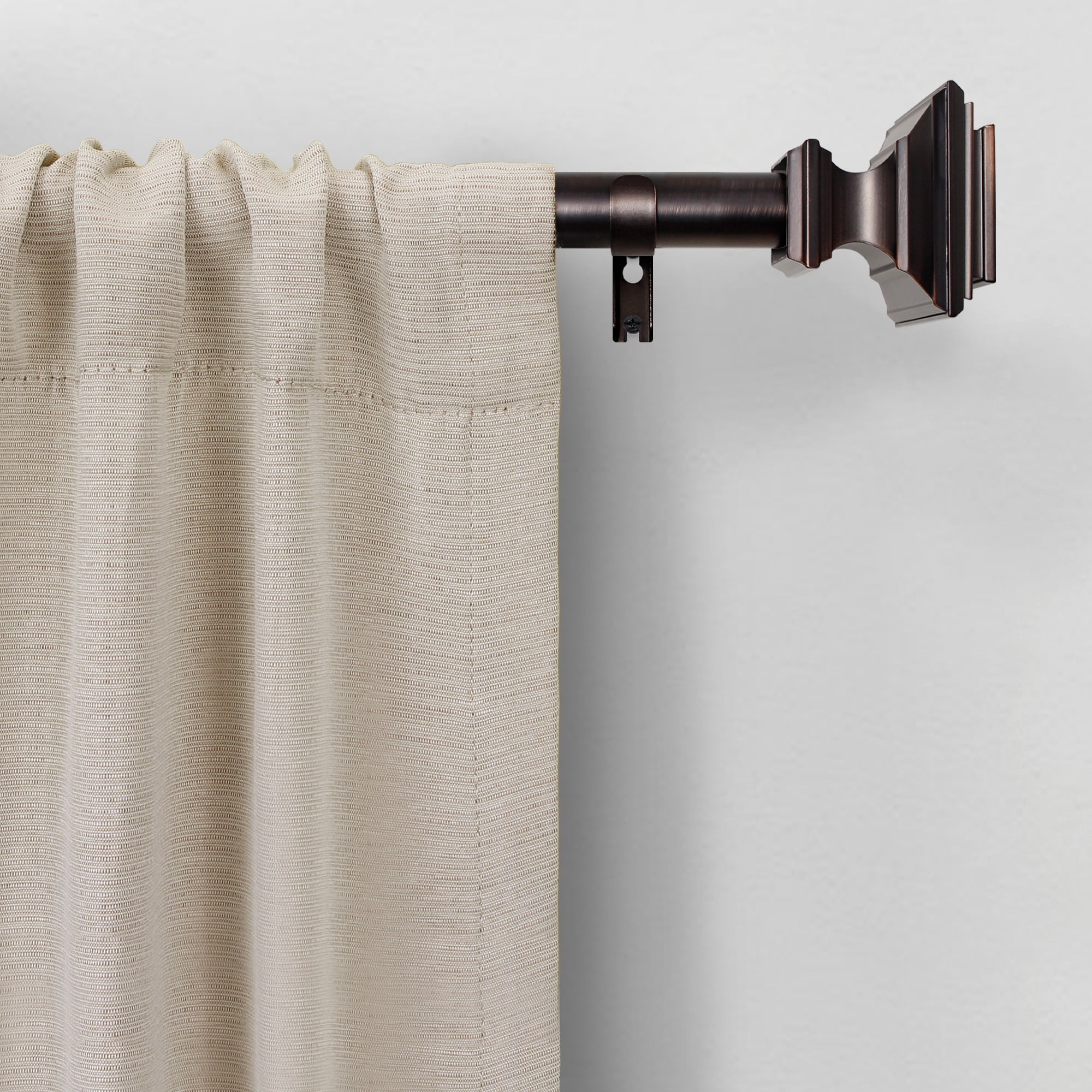 Better Homes & Gardens 1 in Oil-Rubbed Bronze Square Single Curtain Rod Set, 32-120 in