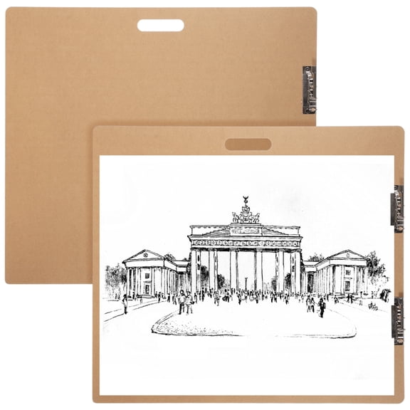 23 x 26 Inches Clipboards, 2 PCS Double Clip Hardboard Extra Large Clipboard, Clipboard Low Profile Clip Art Clipboard Wood Material Drawing Clipboard
