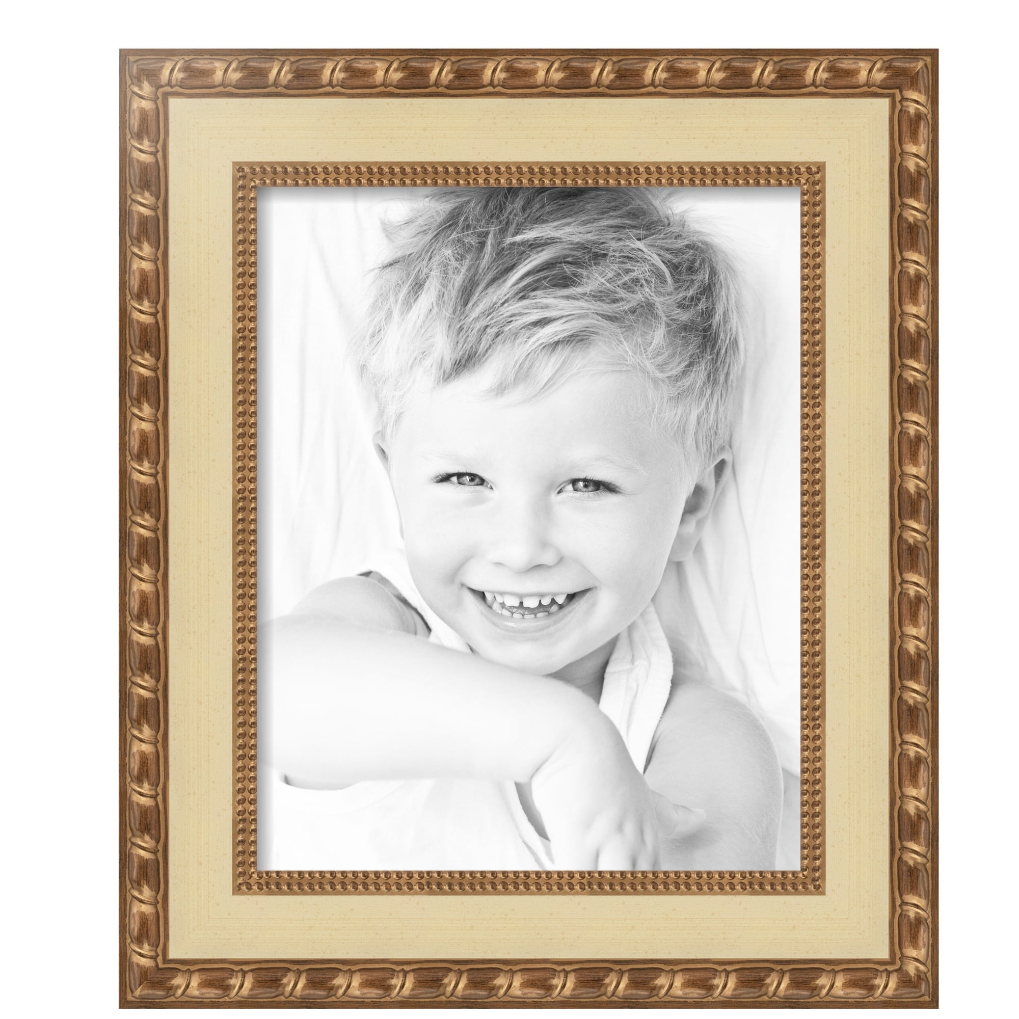 ArtToFrames 16" x 20" Gold Bamboo Cream Bronze Picture Frame, 16x20 inch Gold Wood Poster Frame (WOM-5255),  Pack