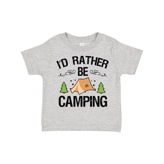 Inktastic Id Rather Be Camping with Tent Trees and Stars Boys or Girls Toddler T-Shirt