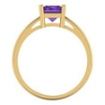 thumbnail image 4 of 2 ct Emerald Cut Natural Amethyst Solitaire 14K Yellow Gold Womens Engagement Ring, 4 of 5