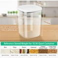 thumbnail image 2 of Airtight Rice Container 20 Lbs, Clear PET Plastic Food Storage Container Bin For Flour Sugar, Dry Food Holder with Easy Locking Lid for Kitchen Pantry Organization and Storage, 2 of 14