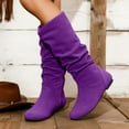 thumbnail image 2 of GJPBGK Women’s Boots Knee High Slouch Boots with Side Zipper Comfortable Pull-On Suede Flat Fall & Winter Fashion Boots, 2 of 8