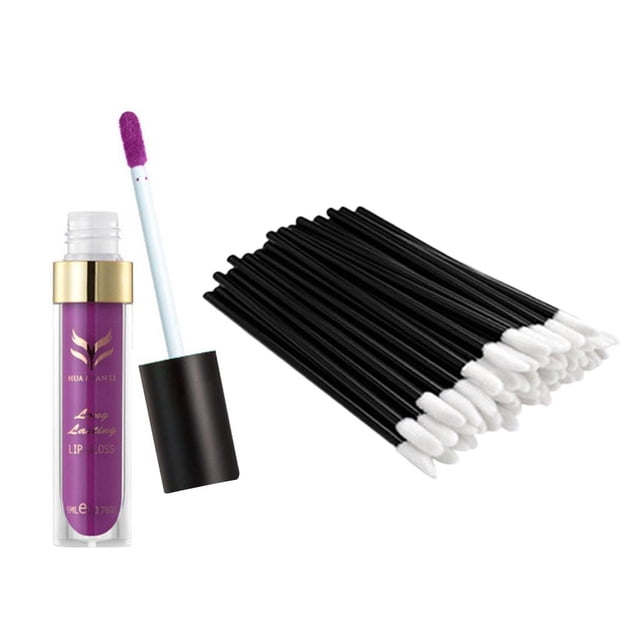 Lápiz Maquilje Brillo de Impermeable + 50 Undades Cepillos Desechables shamjiam Set de brillo de labios
