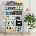 thumbnail image 2 of CL.HPAHKL 6-Tier Metal Storage Shelves, Garage Storage Shelves NSF Certified 2100lbs Capacity Utility Shelving Unit Height Adjustable Wire Shelving with Wheels for Home Kitchen Garage Pantry, Chrome, 2 of 8