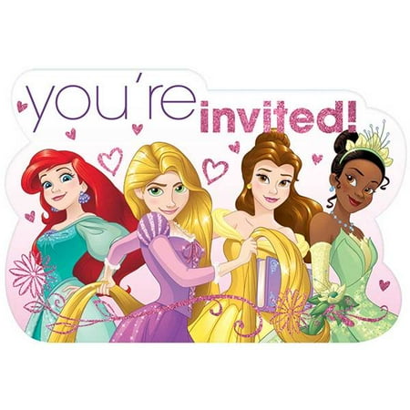 - Disney Dream Big Princess Rapunzel, Ariel, Belle and Tiana Birthday Party Invitations 16 Count with Save the Date Stickers