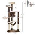 thumbnail image 3 of PawHut Multi-Level Plush Cat Tree for Large Cats Adult, 60" H, Brown, 3 of 10