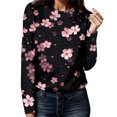 thumbnail image 1 of T-shirt à Manches Longues pour Femmes, Décontracté, Simple, Mode, Col, Imprimé Couleur, 1 of 4