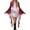 Pink, variant on Women's Christmas Dress Crewneck Printed Long Batwing Sleeve Holiday Mini skirt Beige S