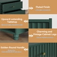 thumbnail image 4 of ZOSQUARE Modern Nightstand Set of 2, Green Fluted Bedside Table with 2 Drawers and Open Shelf, End Tables with Gold Knobs for Bedroom, Living Room, 4 of 6