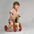thumbnail image 3 of Mentari Toys - Ride On Puppy - Wooden Four Wheeled Push Balance Puppy Themed Bike with Rubber Ring and Handle - Early Walk Development and Muscle Strength Enhancement for Children - Age 18m+, 3 of 6