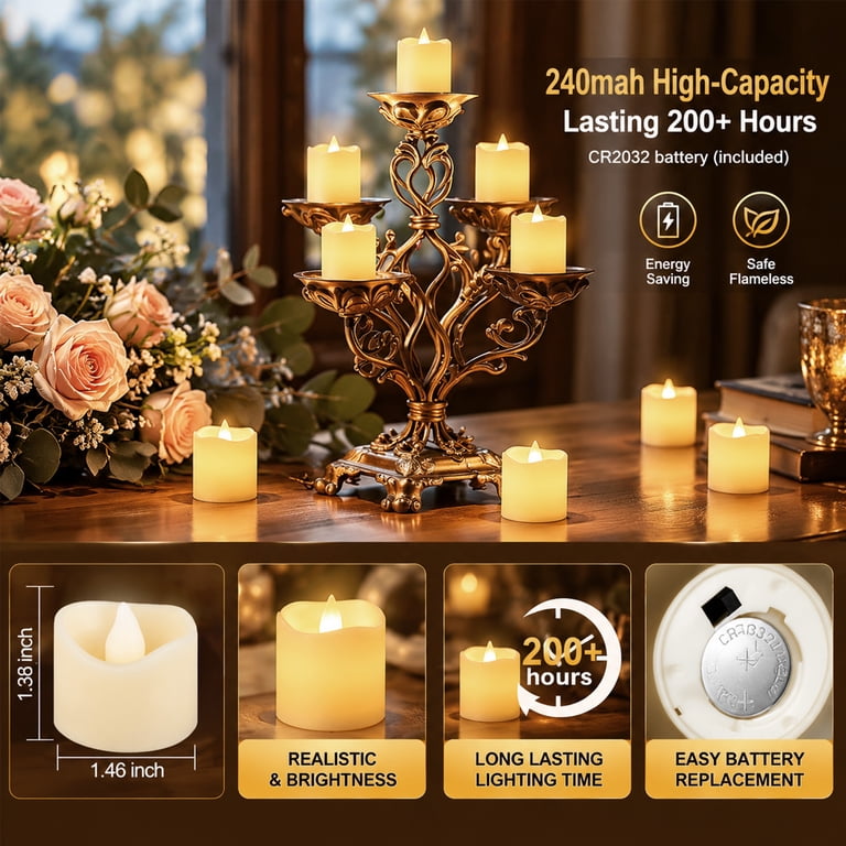Hidawn 24-Pack Battery Operated LED Tea Light Candles photo 2