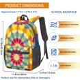 thumbnail image 3 of Red and Yellow Tie Dye Pattern 17" School Backpacks for Teens,Waterproof Oxford Fabric,S-Shape Padded Straps for School,Travel,Hiking,Camping, 3 of 6