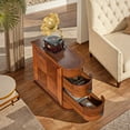 thumbnail image 4 of Resenkos Wood End Table with 2 Drawers Sofa Side Table, No Assembly Required Vintage Slim Nightstand Bedside Table for Bedroom, 4 of 6