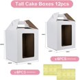 thumbnail image 2 of Tall Cake Boxes 12 Pcs 12x12x14 and 14x14x16 Inches With Window and Handle,Disposable Large Tiered Cake Carrier Cake Containers 12Inch 14 Inch, 2 of 6