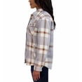 thumbnail image 2 of Sage Womens Plaid Sherpa Lined Plush Shirt Jacket Gray Large, 2 of 4