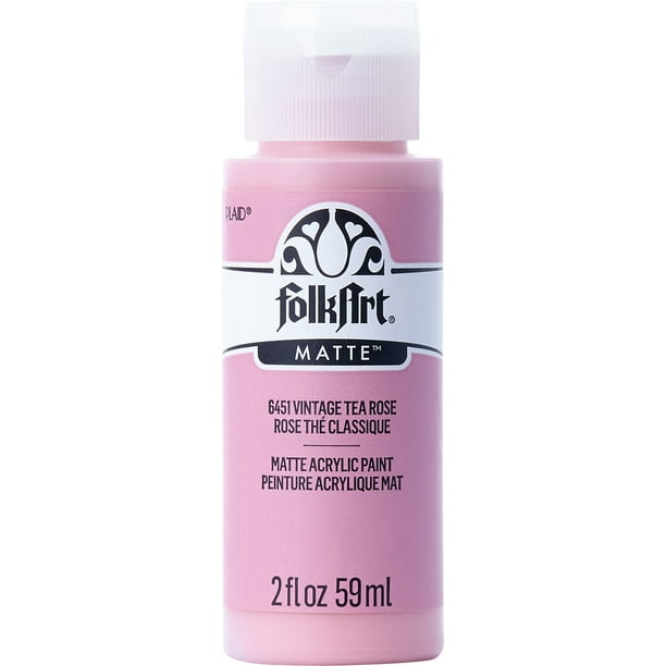 FolkArt Acrylic Craft Paint, Matte Finish, Vintage Tea Rose, 2 fl oz