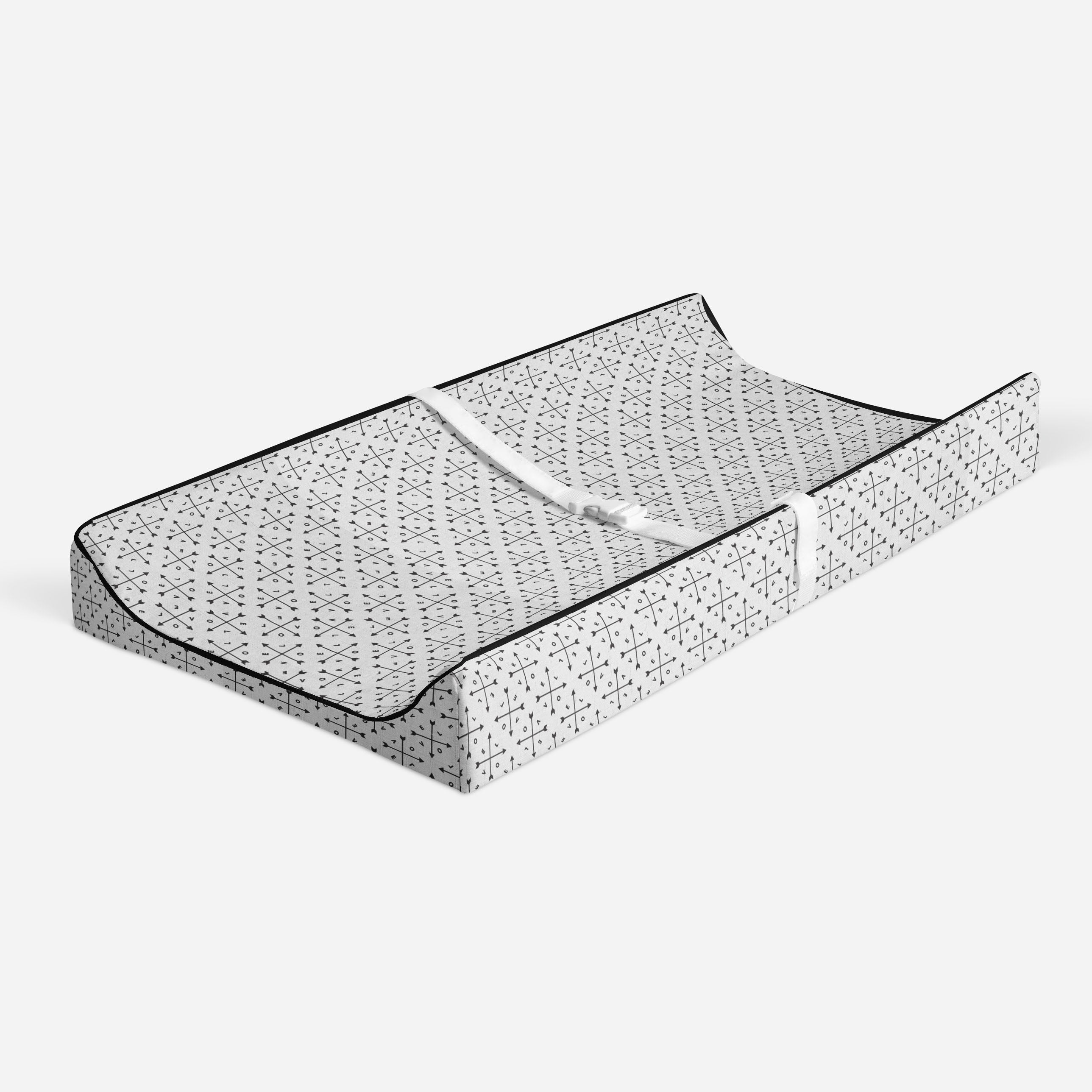 Bacati - Love Arrows Black Quilted Muslin Changing Pad Cover