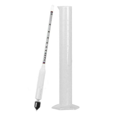 

QIFEI 100ml Alcohol Hydrometer Distilling 0-100% Meter with Measuring Cup Meter Tester Clear
