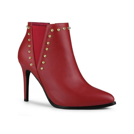 

Unique Bargains Women s Pointed Toe Zip Stiletto High Heel Ankle Boots