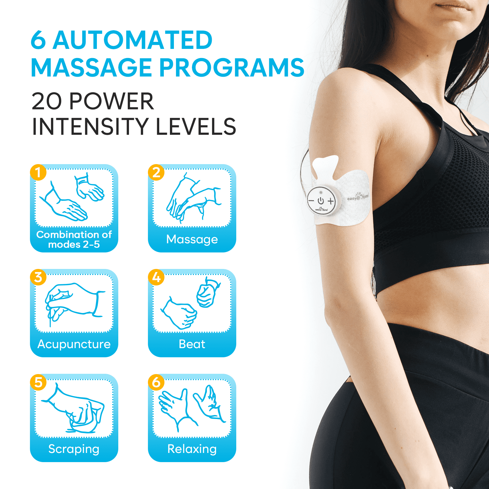  Wireless TENS Unit for Pain Relief, Portable and Rechargeable,  15 Modes Electronic Muscle Stimulator Recovery, PMS Menstrual Pain Relief  with Remote Control : Health & Household