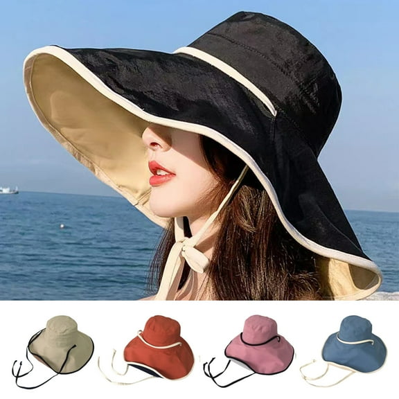 Shenmeida Fashion Lightweight Double-Sided can wear Outdoor Sunscreen Bucket hat Fisherman hat