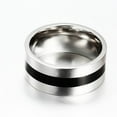 thumbnail image 2 of Opvise Women Men Simple Wedding Engagement Stainless Steel Finger Ring Band Jewelry, 2 of 5