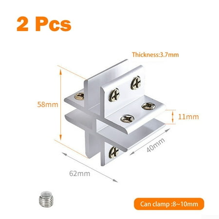 

2Pcs Glass Clamp Clips Bracket for Handrails 8-10mm glass Aluminium Brackets