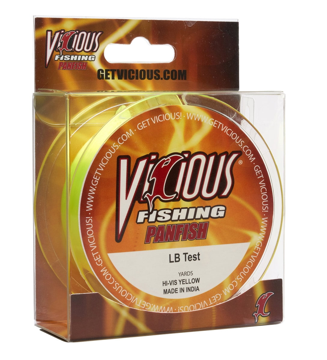 (3 pack) Vicious Panfish Hi-Vis Yellow Mono - 4 Lb Test