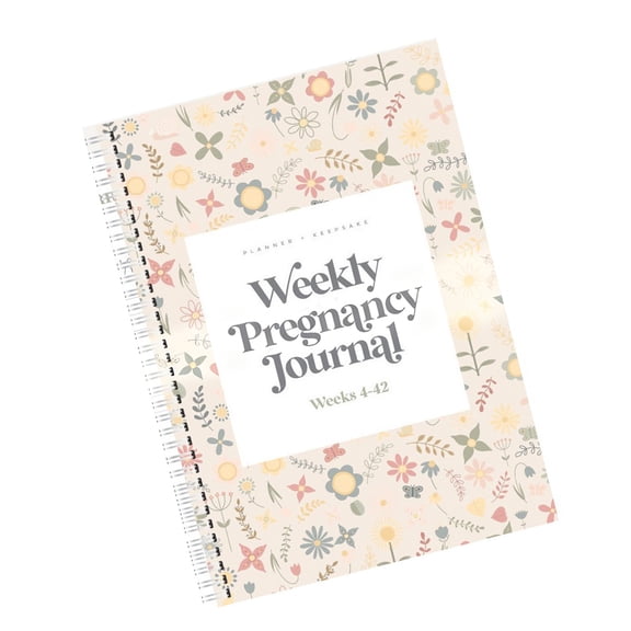Pregnancy Journal Notebook with 4-42 Weekly Sections for Tracking Body Changes and Emotional Journey During Maternity