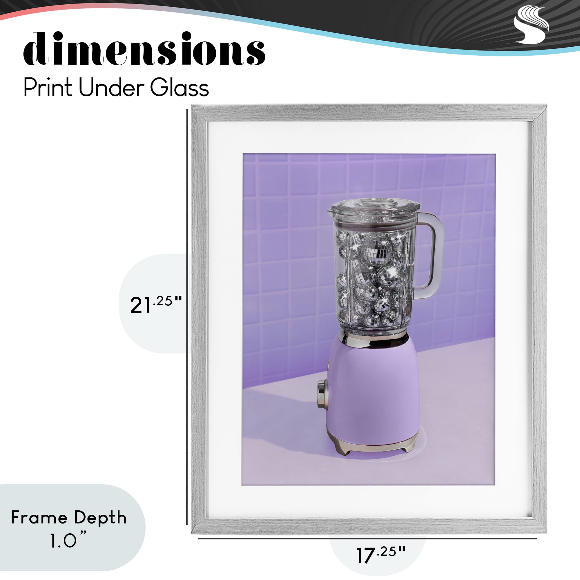Stupell Industries Disco Drink Blender over Purple Gray Framed Print Under Glass, design by LISH Creative