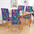 thumbnail image 2 of Yayeee 4 Pack Dining Chair Covers Stretch Parson Chairs Slipcovers Seat Protector, Vibrant Stained Glass Pattern, 2 of 6