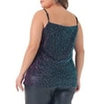 thumbnail image 3 of Agnes Orinda Women's Plus Size Sequin Sparkle Glitter Cami Sleeveless Gradient Party Camisole Tank Top 4X Purple Blue, 3 of 6