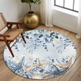 thumbnail image 2 of Round Rug 6Ft Washable Non-Slip, Blue Eucalyptus Coastal Circle Area Rugs for Living Room Bedroom, Beach Starfish Shell Nautical Ombre Indoor Floor Mats Carpet Runner for Home Decor Aesthetic, 2 of 8