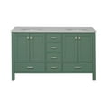 thumbnail image 2 of Horizon 60" Double Bathroom Vanity with Sage Green Cabinet and Engineered Carrara Top, 2 of 5