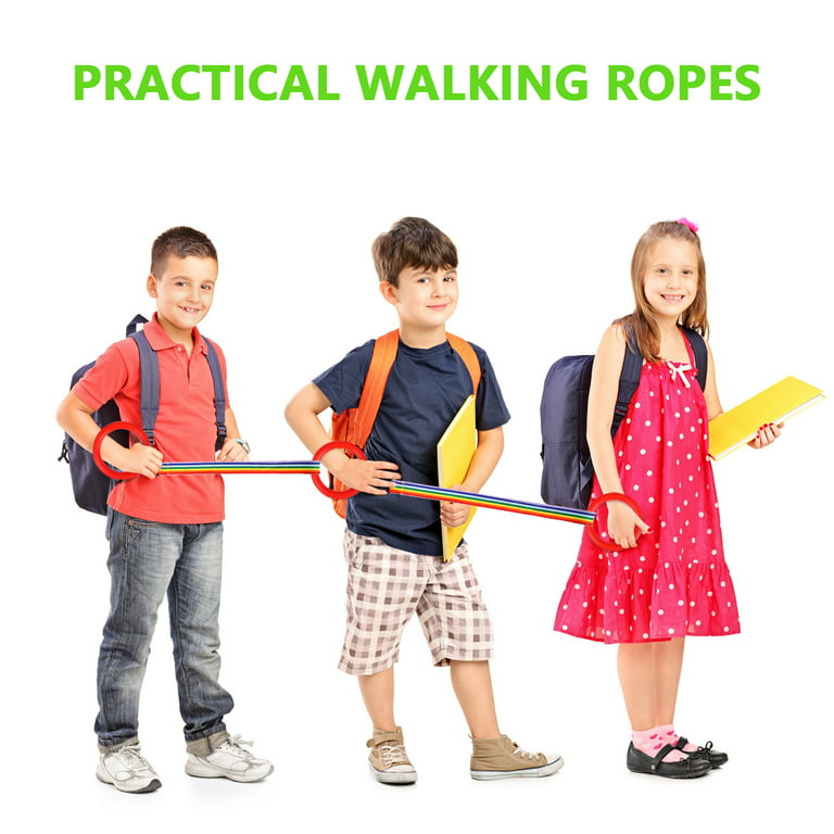 12 Pcs Walking Ropes with Handles Safety Preschool Line Ropes Extendable  Walking Ropes Wrist Leashes for Preschool Daycare Kindergarten Toddlers Kids